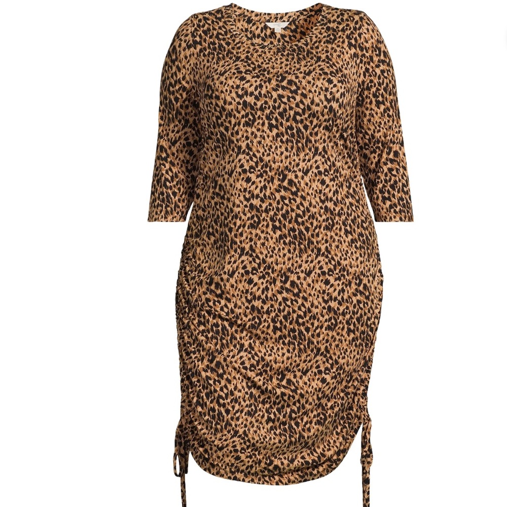 COPY - Terra & Sky Women's Ruched Knit Midi Dress with Side Ties